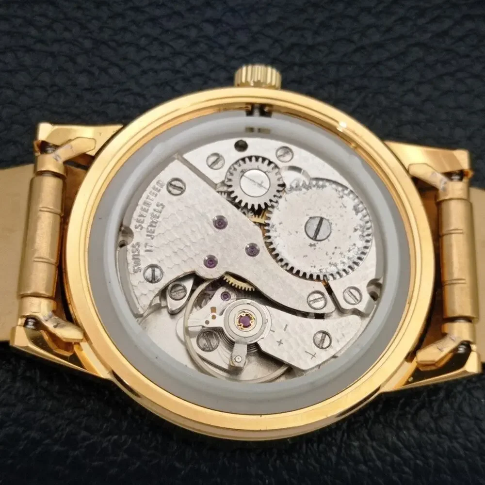 Vintage 1984 Montine Of Switzerland Manual Mens Gold Watch W/Steel Strap